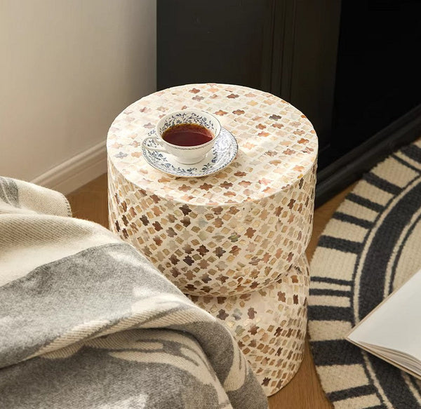 Modern Side Table, Contemporary Bedside Table, Bedside Small Side Table, Elegant Small End Table, Creative Coffee Table, Contemporary Side Table, Portable Casual Side Table, Shell Small Sofa Side Table-ArtWorkCrafts.com