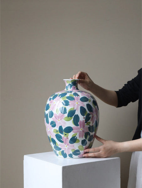 Unique Handmade Modern Flower Vase, Large Porcelain Vases for Modern Home Decor, Centerpiece Ceramic Bouquet Vases, Contemporary Vases on Dining Table-ArtWorkCrafts.com