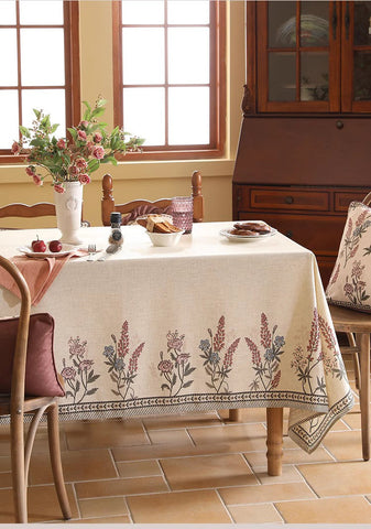 Beautiful Rectangle Tablecloth for Dining Table, Extra Large Modern Tablecloth, Spring Flower Rustic Table Cover, Square Linen Tablecloth for Coffee Table