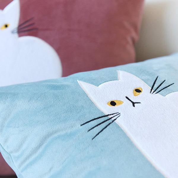 Decorative Throw Pillows, Lovely Cat Pillow Covers for Kid's Room, Modern Sofa Decorative Pillows, Cat Decorative Throw Pillows for Couch-ArtWorkCrafts.com