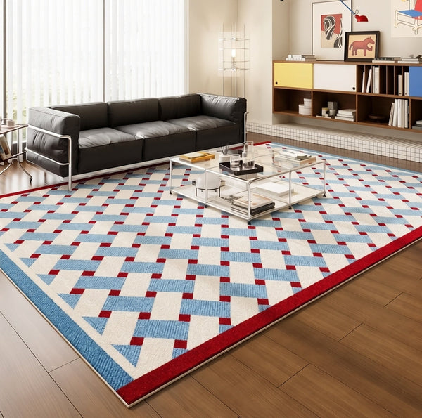Modern Living Room Rug Ideas, Mid Century Modern Rugs, Contemporary Abstract Rugs for Dining Room, Geometric Contemporary Rugs-ArtWorkCrafts.com
