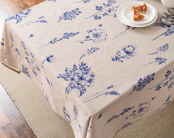 Wedding Tablecloth, Dining Room Flower Table Cloths, Large Rectangular Table Covers for Kitchen, Farmhouse Table Cloth, Square Tablecloth for Round Table-ArtWorkCrafts.com