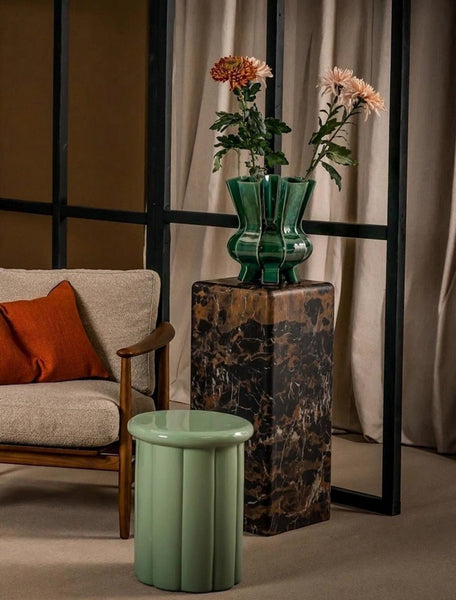 Unique Handmade Modern Flower Vase, Centerpiece Ceramic Bouquet Vases, Contemporary Vases on Dining Table, Green Porcelain Vases for Modern Home Decor-ArtWorkCrafts.com