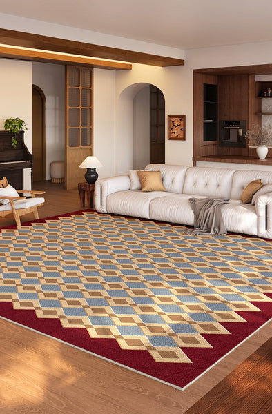 Unique Modern Rugs for Dining Room, Mid Century Modern Rugs Next to Bed, Geometric Contemporary Rugs for Living Room, Abstract Modern Carpets for Living Room