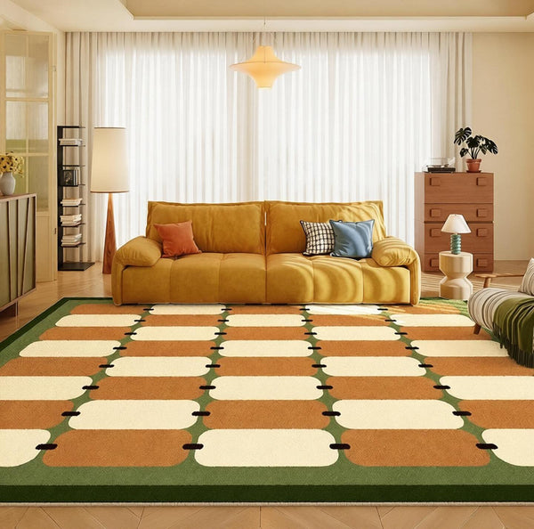 Abstract Modern Rugs for Bedroom, Contemporary Modern Rugs for Living Room, Geometric Area Rugs for Bedroom, Colorful Modern Rugs-ArtWorkCrafts.com