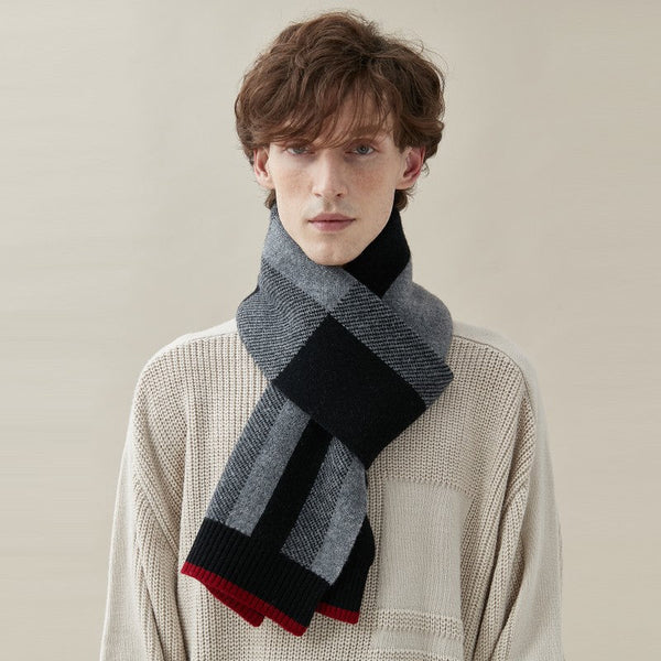 Casual Scarf Men, Business Wool Scarf for Gentleman, Men's Winter Scarf, Men's Wool Scarf Winter, Modern Fashion Scarf, Formal Men Scarf Styles, Pure Wool Scarf-ArtWorkCrafts.com