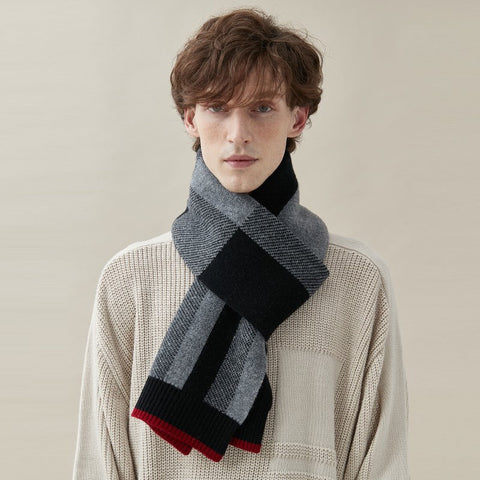 Casual Scarf Men, Business Wool Scarf for Gentleman, Men's Winter Scarf, Men's Wool Scarf Winter, Modern Fashion Scarf, Formal Men Scarf Styles, Pure Wool Scarf-ArtWorkCrafts.com