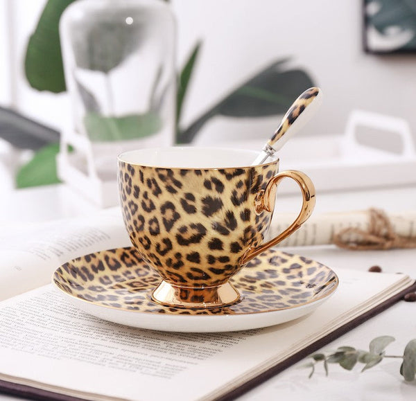 Unique Ceramic Coffee Cups and Saucers, Creative Ceramic Coffee Cups, Beautiful British Tea Cups, Creative Bone China Porcelain Tea Cup Set-ArtWorkCrafts.com