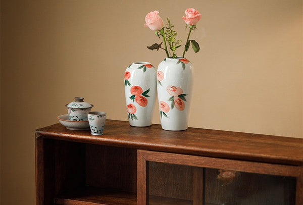 Handmade Water Holding Flower Vases, Modern Flower Vase Centerpiece on Table, Porcelain Flower Vases, Ceramic Bouquet Vases-ArtWorkCrafts.com