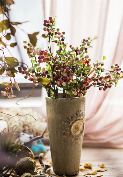 Cranberry Fruit Branch, Flower Arrangement Ideas for Living Room, Unique Artificial Flowers for Home Decoration, Spring Artificial Floral for Bedroom-ArtWorkCrafts.com