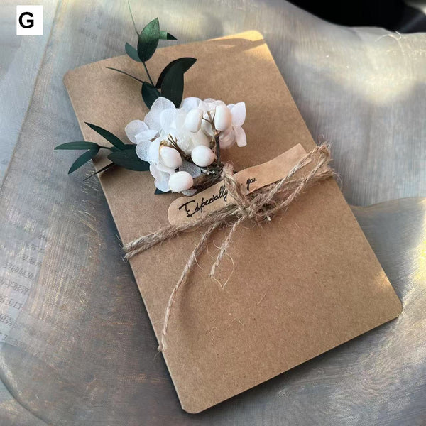 Birthday Greeting Card, Unique Anniversary Greeting Card, Creative Beautiful Valentine's Day Greeting Card, Wedding Greeting Card, Original Handmade Dried Flower Greeting Cards-ArtWorkCrafts.com
