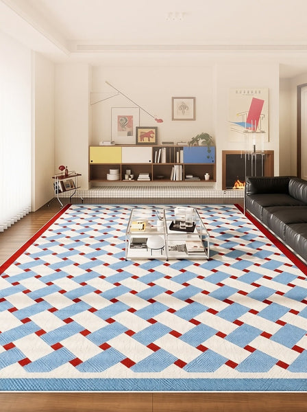 Modern Living Room Rug Ideas, Mid Century Modern Rugs, Contemporary Abstract Rugs for Dining Room, Geometric Contemporary Rugs-ArtWorkCrafts.com
