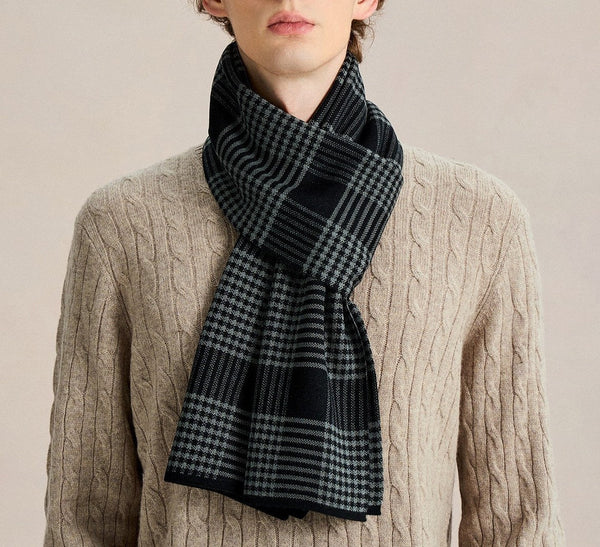 Long Wool Man Scarf, Business Casual Scarf for Men, Formal Men Scarf Styles, Men's Wool Scarf Winter, Men's Winter Scarves, Unique Gifts for Men