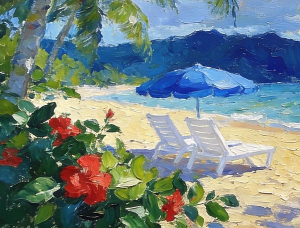 Small Oil Paintings on Canvas, Florida Beach Vacation, Landscape Canvas Paintings, Palette Knife Artwork, Hand Painted Canvas Art, Original Oil Paintings-ArtWorkCrafts.com