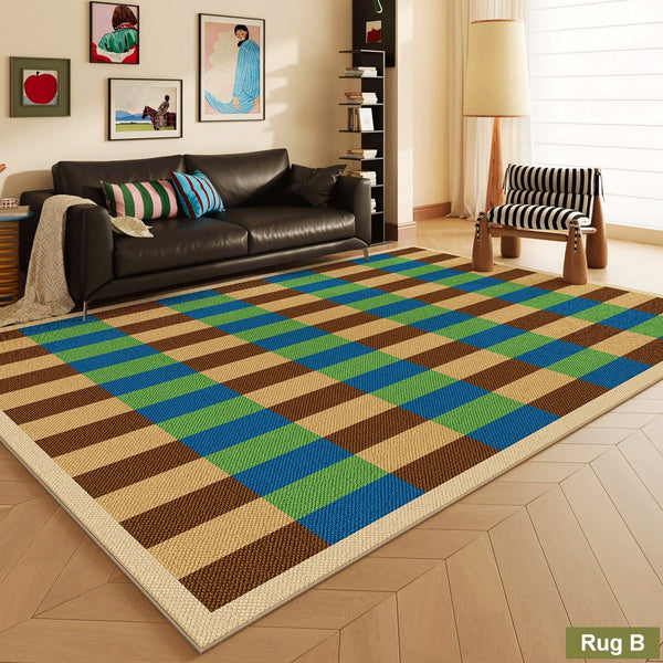 Colorful Absract Rugs for Living Room, Colorful Geometric Rugs for Dining Room, Mid Century Modern Rugs, Contemporary Modern Rugs for Bedroom-ArtWorkCrafts.com