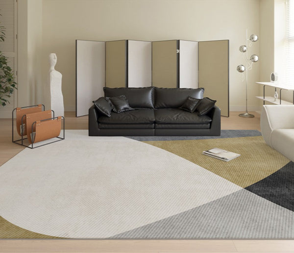 Modern Area Rugs for Living Room, Abstract Contemporary Modern Rugs, Geometric Area Rugs for Bedroom, Dining Room Floor Carpet Placement Ideas-ArtWorkCrafts.com