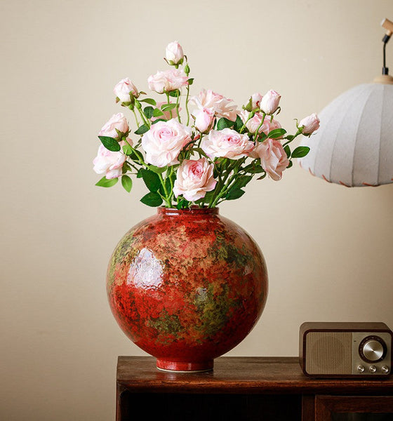 Large Pottery Flower Vases, Handmade Water Holding Flower Vases, Modern Bouquet Flower Vases, Centerpiece on Dining Table, Flower Vase on Table-ArtWorkCrafts.com