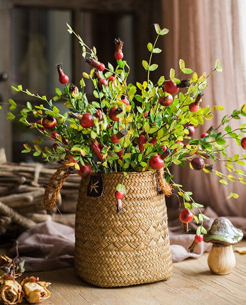 Pomegranate Branch, Beautiful Flower Arrangement Ideas for Home Decoration, Table Centerpiece, Artificial Fruit Plants, Spring Artificial Floral for Dining Room-ArtWorkCrafts.com
