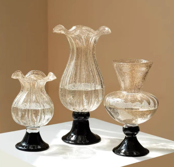 Contemporary Glass Vases, Mid Century Vases for Flowers, Handmade Modern Vases for Living Room, Unique Decorative Glass Vase, Centerpiece Vases on Table-ArtWorkCrafts.com