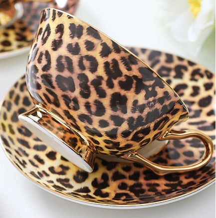 Creative Porcelain Tea Cup Saucer Set, Modern Ceramic Cups, 7.8 oz Ceramic Coffee Cups, Unique Tea Cup and Saucer in Gift Box-ArtWorkCrafts.com