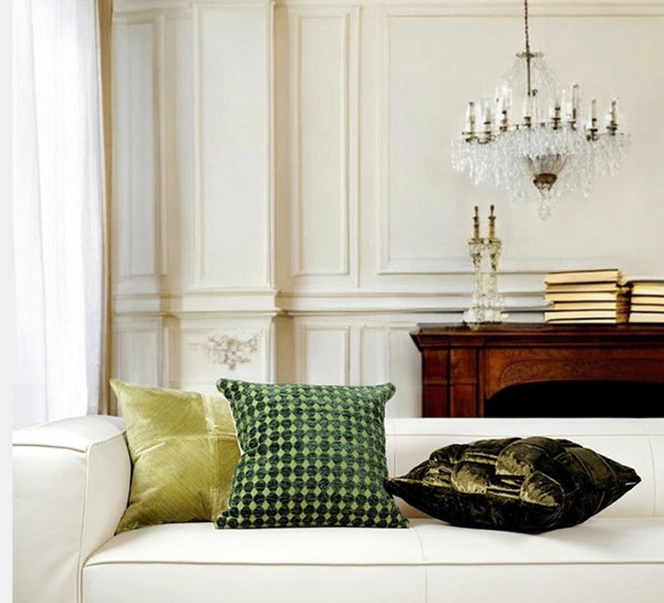 Modern Pillows for Living Room, Luxury Green Decorative Modern Pillows for Couch, Modern Sofa Pillows Covers, Modern Sofa Cushion-ArtWorkCrafts.com