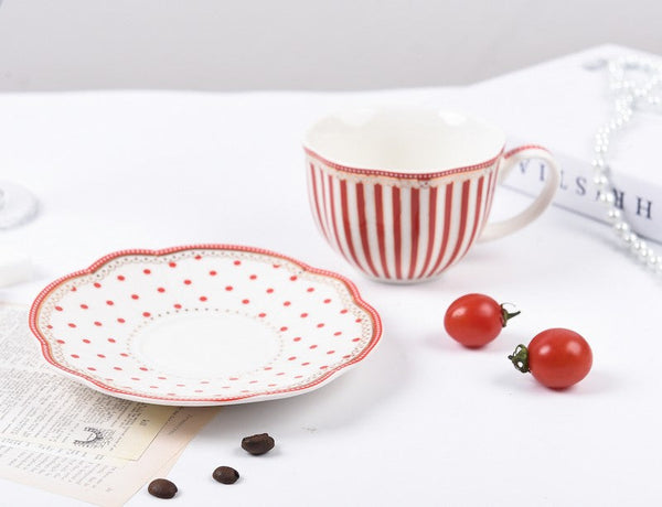 Elegant Modern Ceramic Coffee Cups, Creative Porcelain Tea Cup Saucer Set, Unique Porcelain Cup and Saucer, Afternoon British Tea Cups-ArtWorkCrafts.com