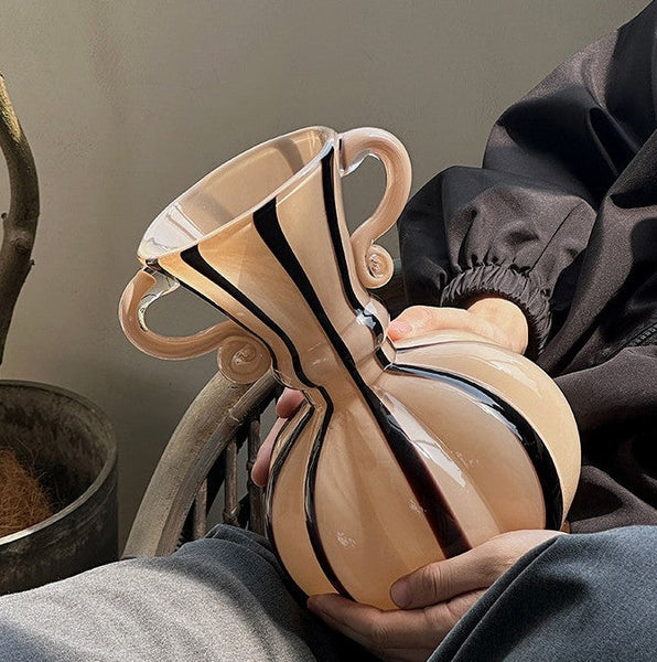 Creative Modern Vases for Living Room, Flower Vases on Table, Modern Glass Flower Vases, Glass Flower Vases, Handmade Glass Bud Vases-ArtWorkCrafts.com