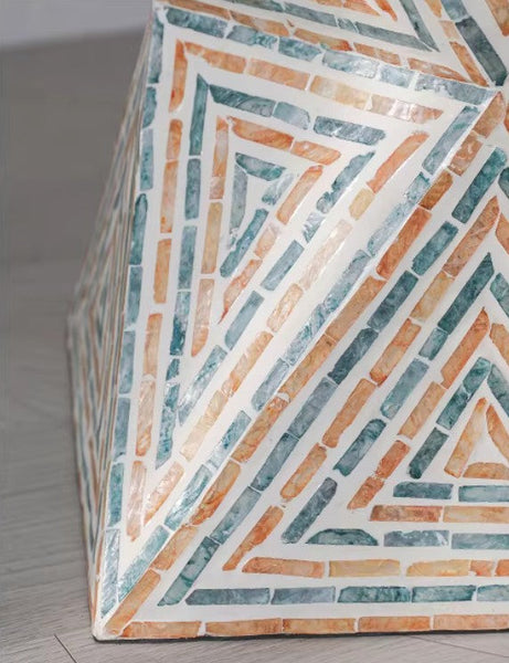 Modern Small End Table, Contemporary Small Sofa Side Table, Unique Shell Small Side Table, Portable Casual Side Table, Creative Coffee Table-ArtWorkCrafts.com