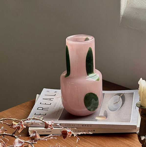 Handmade Glass Bud Vases, Flower Vases on Table, Vintage Small Glass Flower Vases, Water Holding Flower Vases