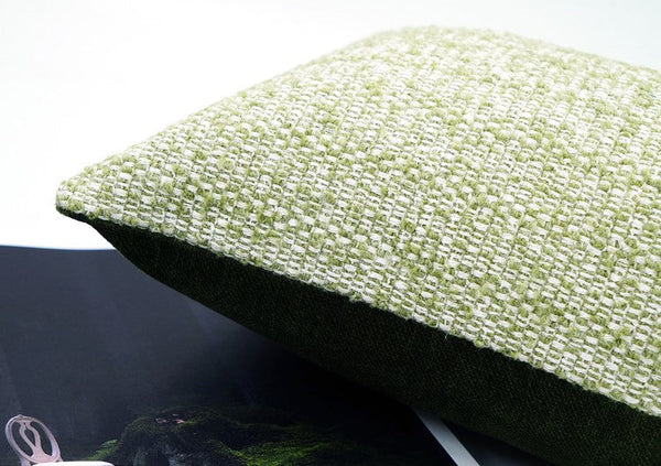 Green White Modern Sofa Pillows, Large Square Modern Throw Pillows for Couch, Simple Throw Pillow for Interior Design, Large Decorative Throw Pillows-ArtWorkCrafts.com