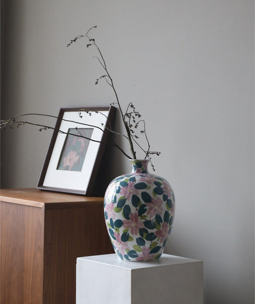 Unique Handmade Modern Flower Vase, Large Porcelain Vases for Modern Home Decor, Centerpiece Ceramic Bouquet Vases, Contemporary Vases on Dining Table-ArtWorkCrafts.com