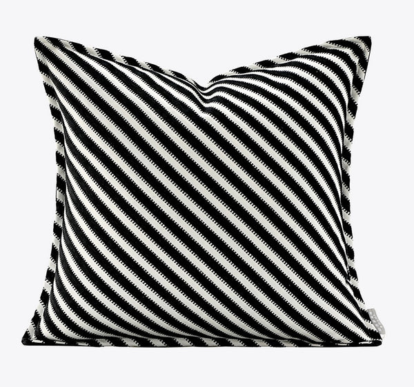 Modern Pillows for Couch, Black and White Stripe Modern Pillows, Decorative Throw Pillows for Living Room, Modern Sofa Pillows-ArtWorkCrafts.com