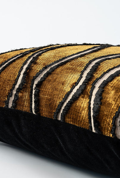 Golden Contemporary Pillows, Abstract Decorative Throw Pillows, Square Modern Throw Pillows for Couch, Large Simple Throw Pillow for Interior Design-ArtWorkCrafts.com