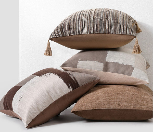 Geometric Modern Sofa Pillows, Abstract Decorative Pillows for Couch, Contemporary Throw Pillows, Modern Pillows for Bedroom, Modern Sofa Pillows-ArtWorkCrafts.com