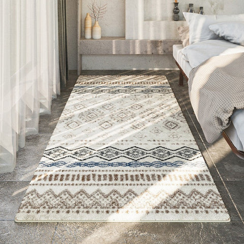 Contemporary Runner Rugs Next to Bed, Modern Hallway Runner Rugs, Entryway Modern Runner Rugs, Geometric Modern Rugs for Dining Room-ArtWorkCrafts.com