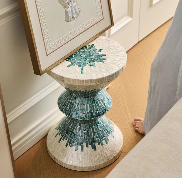 Modern Side Table, Shell Small Sofa Side Table, Contemporary Bedside Table, Bedside Small Side Table, Small End Table, Portable Casual Side Table, Creative Coffee Table, Contemporary Side Table-ArtWorkCrafts.com
