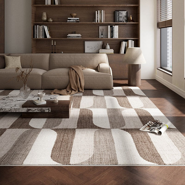 Large Modern Rugs under Dining Room Table, Abstract Modern Rugs for Living Room, Contemporary Geometric Carpets, Contemporary Modern Rugs-ArtWorkCrafts.com