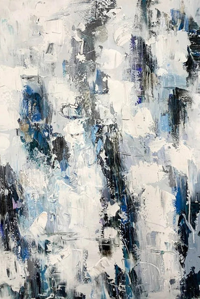 Modern Paintings Behind Sofa, Abstract Paintings for Dining Room, Buy Paintings Online, Palette Knife Canvas Art, Impasto Wall Art-ArtWorkCrafts.com