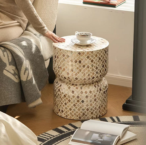 Modern Side Table, Contemporary Bedside Table, Bedside Small Side Table, Elegant Small End Table, Creative Coffee Table, Contemporary Side Table, Portable Casual Side Table, Shell Small Sofa Side Table-ArtWorkCrafts.com
