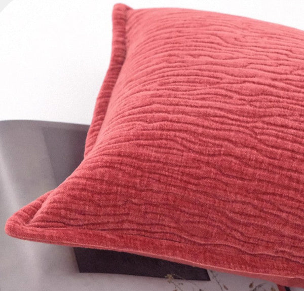 Modern Sofa Pillow Covers, Large Decorative Throw Pillows for Couch, Red Contemporary Throw Pillow for Living Room-ArtWorkCrafts.com