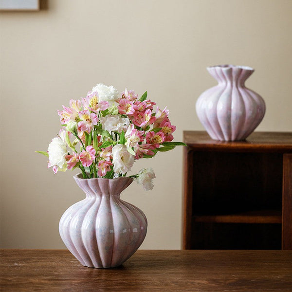 Handmade Water Holding Flower Vases, Modern Flower Vase Centerpiece on Table, Porcelain Flower Vases, Ceramic Bouquet Vases-ArtWorkCrafts.com