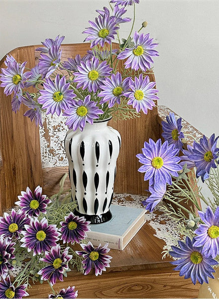 Modern Flower Vases on Table, Porcelain Flower Vases, Water Holding Flower Vases, Handmade Bouquet Ceramic Vases-ArtWorkCrafts.com