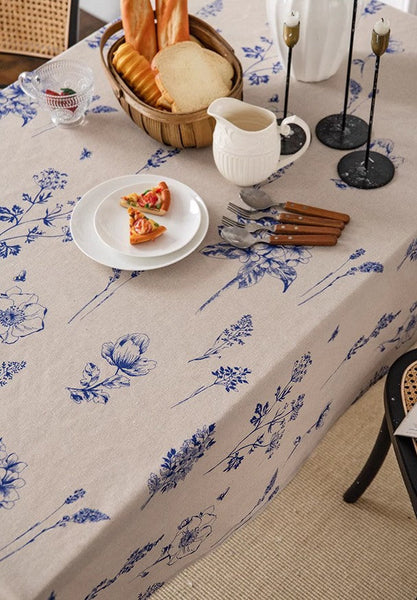Wedding Tablecloth, Dining Room Flower Table Cloths, Large Rectangular Table Covers for Kitchen, Farmhouse Table Cloth, Square Tablecloth for Round Table-ArtWorkCrafts.com