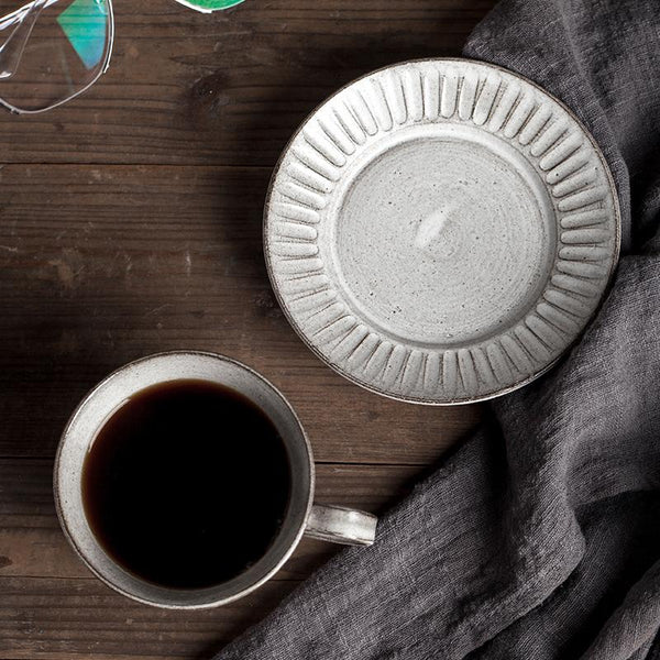 Latte Coffee Cup, Ceramic Coffee Cup, Pottery Coffee Cups, Breakfast Milk Cup, Cappuccino Coffee Mug, Coffee Cup and Saucer Set-ArtWorkCrafts.com