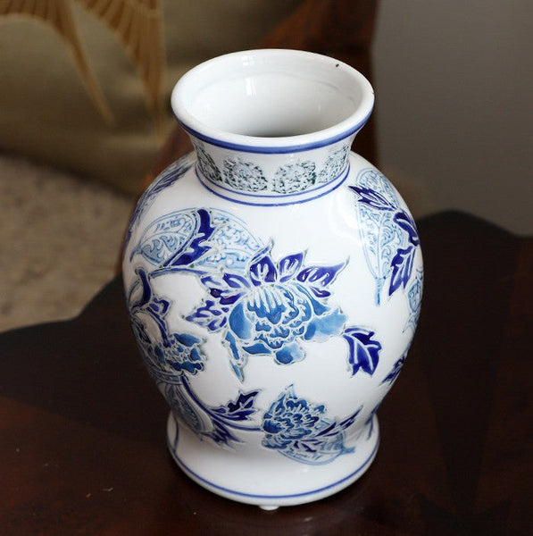 Porcelain Flower Vases, Centerpiece Ceramic Bouquet Vases, Handmade Flower Vase, Vintage Flower Vases on Dining Table-ArtWorkCrafts.com