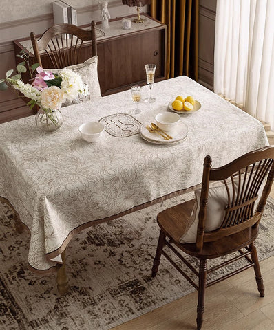 French Style Tablecloth for Dining Table, Beautiful Table Cover for Dining Room Table, Modern Rectangle Tablecloth for Oval Table-ArtWorkCrafts.com