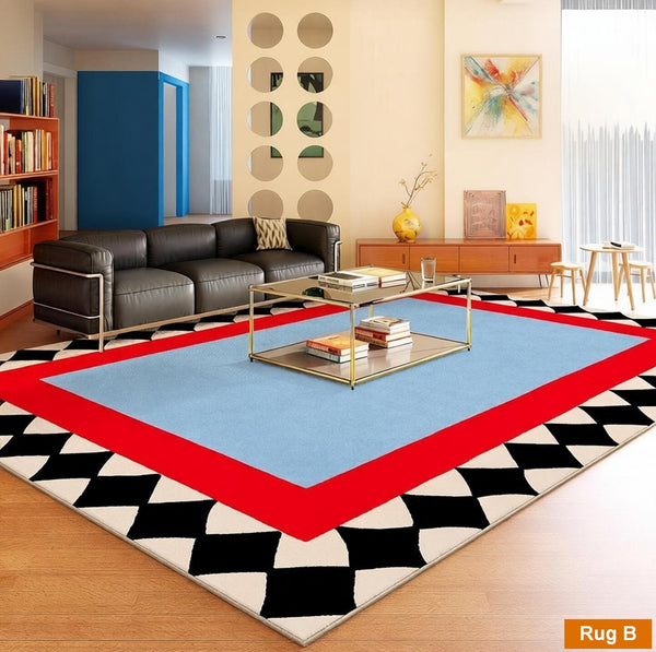 Living Room Contemporary Modern Rugs, Geometric Modern Rugs, Modern Carpets under Coffee Table, Colorful Modern Rugs for Bedroom-ArtWorkCrafts.com