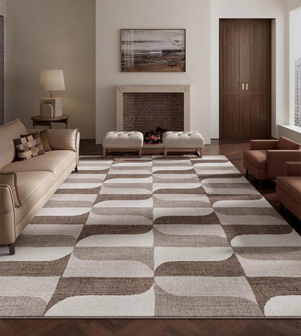 Abstract Modern Rugs for Living Room, Extra Large Modern Rugs under Dining Room Table, Contemporary Geometric Carpets, Contemporary Modern Rugs-ArtWorkCrafts.com