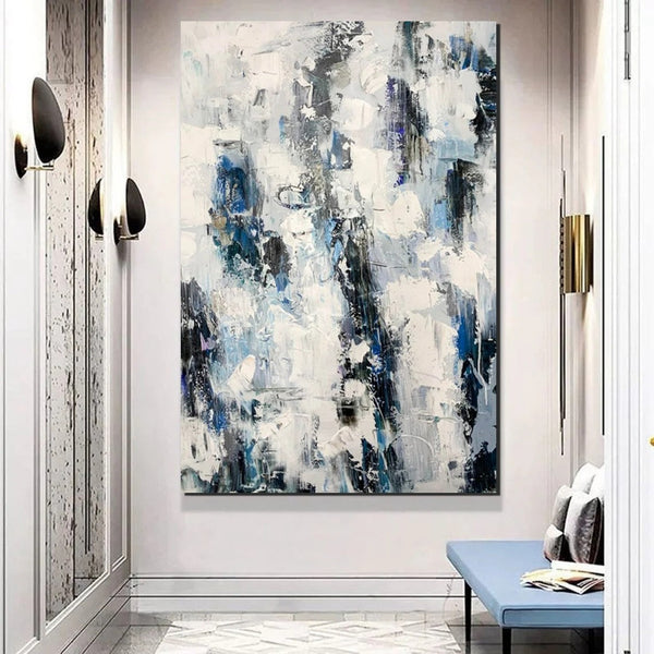 Modern Paintings Behind Sofa, Abstract Paintings for Dining Room, Buy Paintings Online, Palette Knife Canvas Art, Impasto Wall Art-ArtWorkCrafts.com