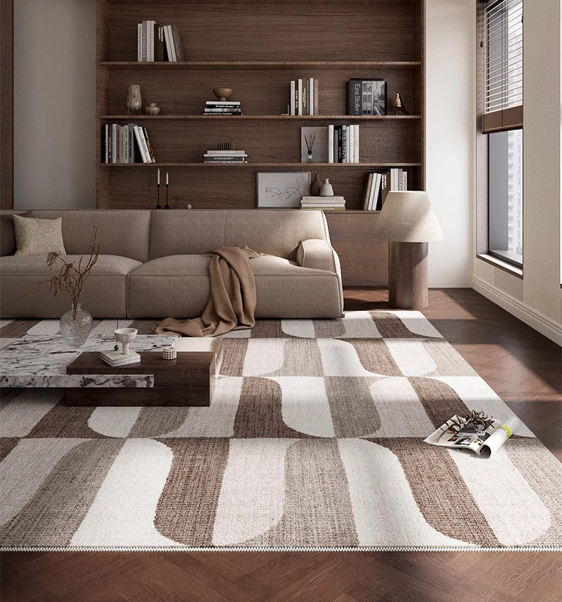 Large Modern Rugs under Dining Room Table, Abstract Modern Rugs for Living Room, Contemporary Geometric Carpets, Contemporary Modern Rugs-ArtWorkCrafts.com
